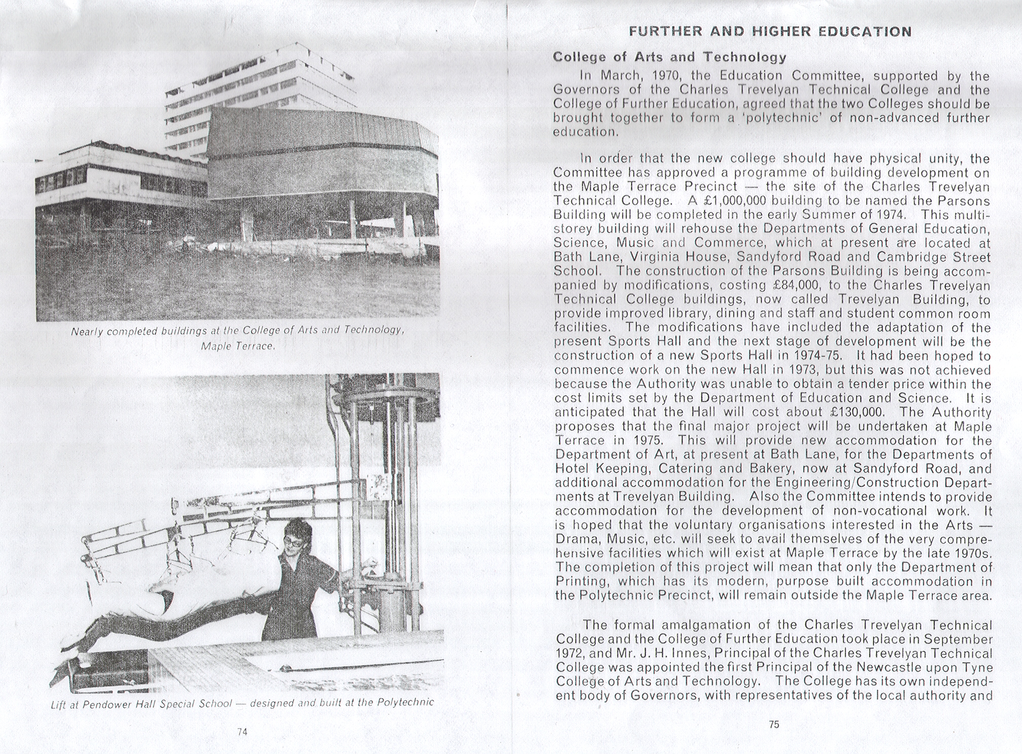 Article Arts & Technology And Further Education Merger 1971