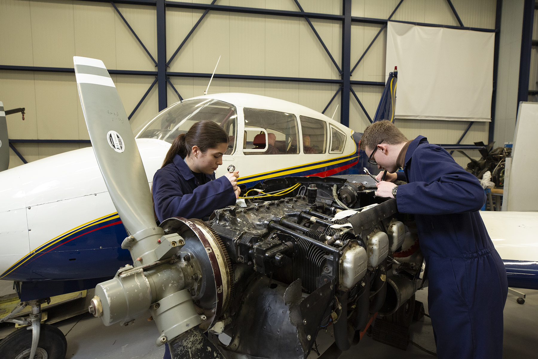 Students Working On Engine