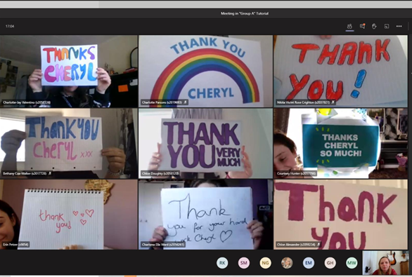 Newcastle College Students Show Messages Of Support For Tutor